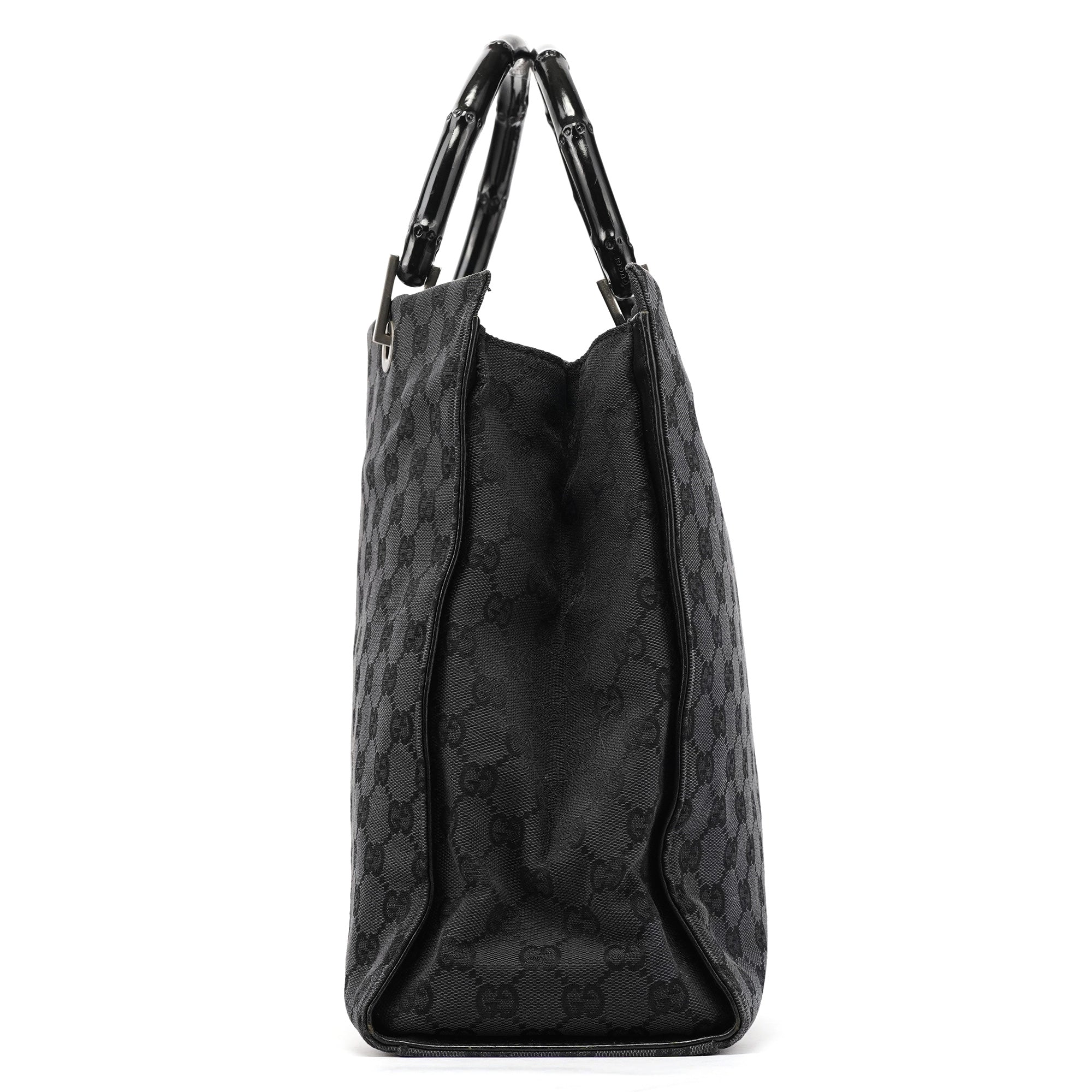 002 1010 Anthracite GG Bamboo Tote Bag