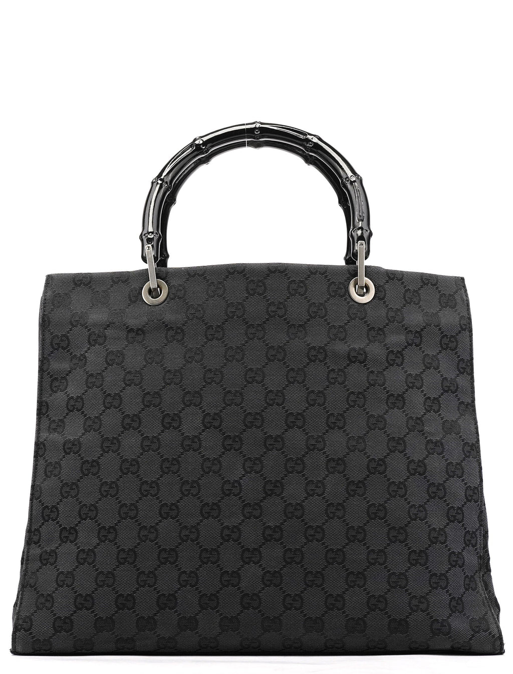 002 1010 Anthracite GG Bamboo Tote Bag