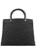 002 1010 Anthracite GG Bamboo Tote Bag