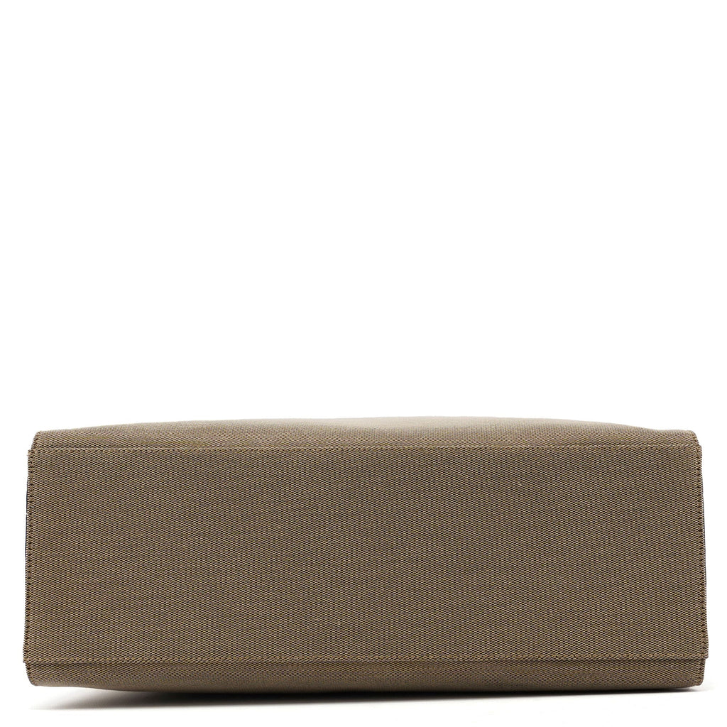 002 1010 Beige Canvas Bamboo Tote Bag
