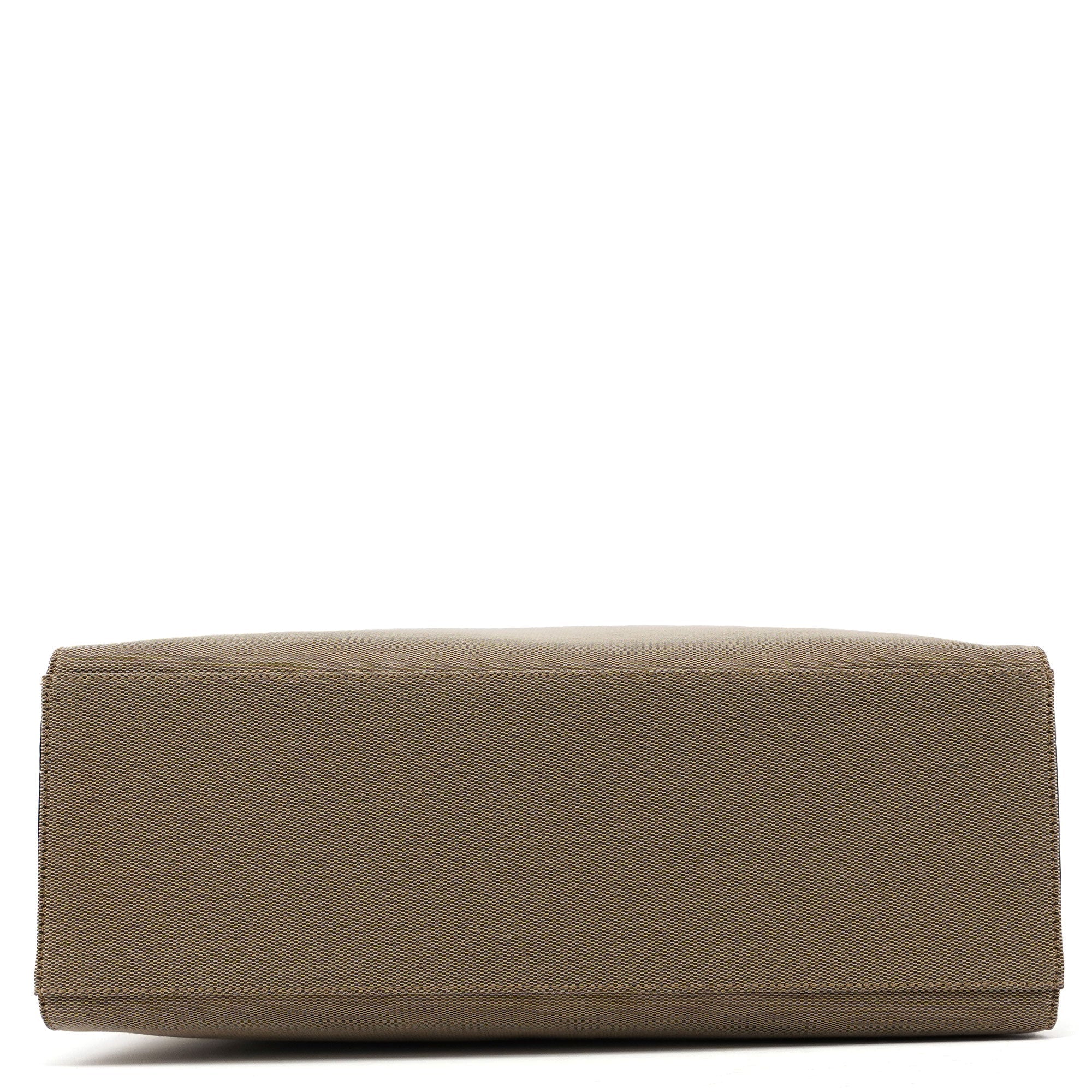 002 1010 Beige Canvas Bamboo Tote Bag