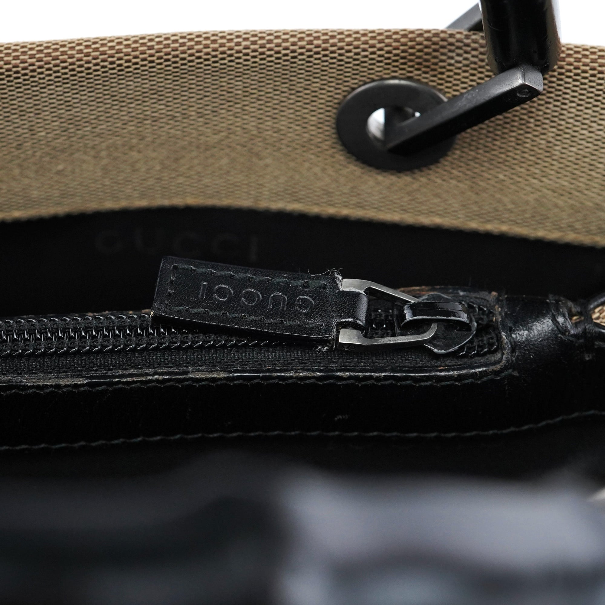 002 1010 Beige Canvas Bamboo Tote Bag