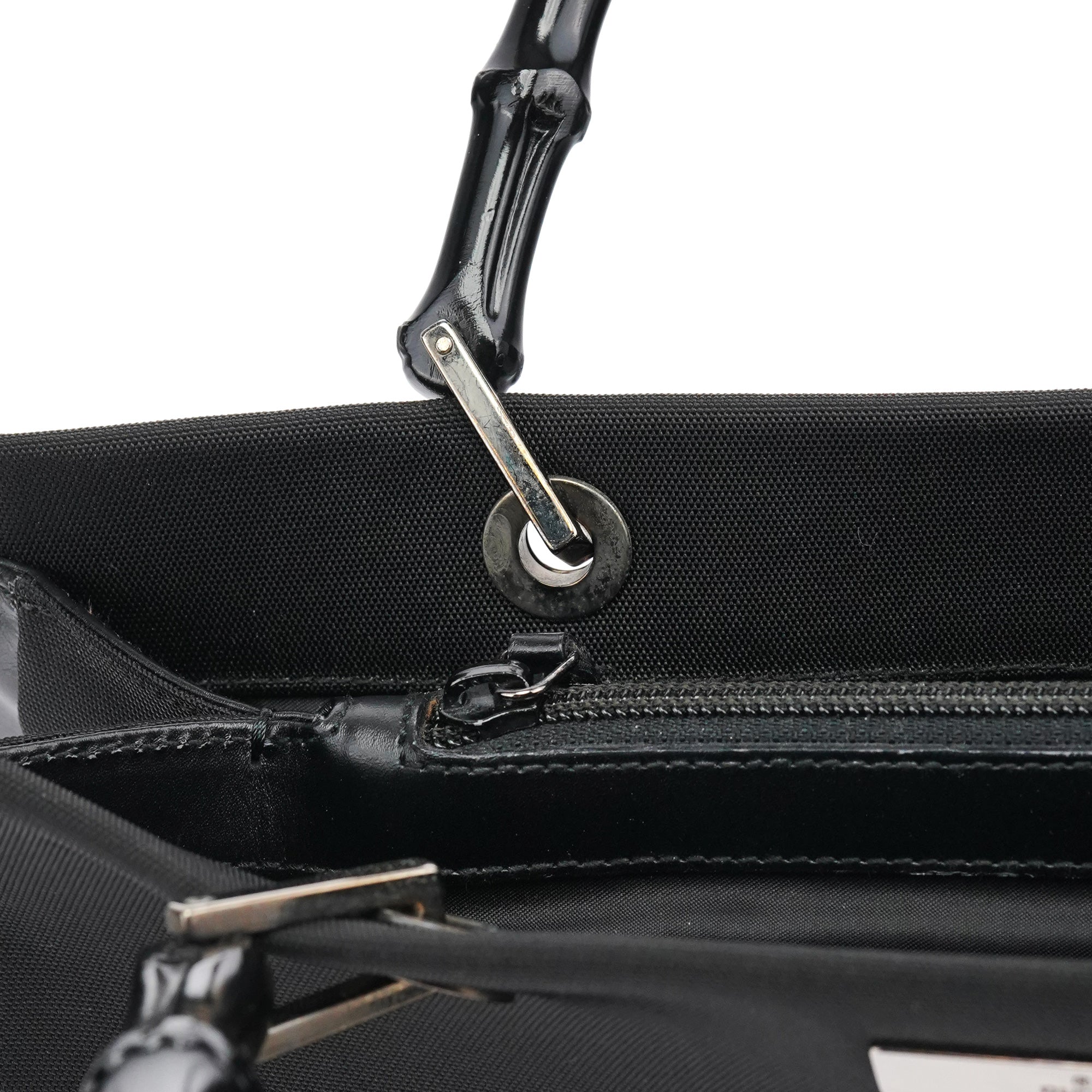 002 1010 Black Canvas Bamboo Tote Bag