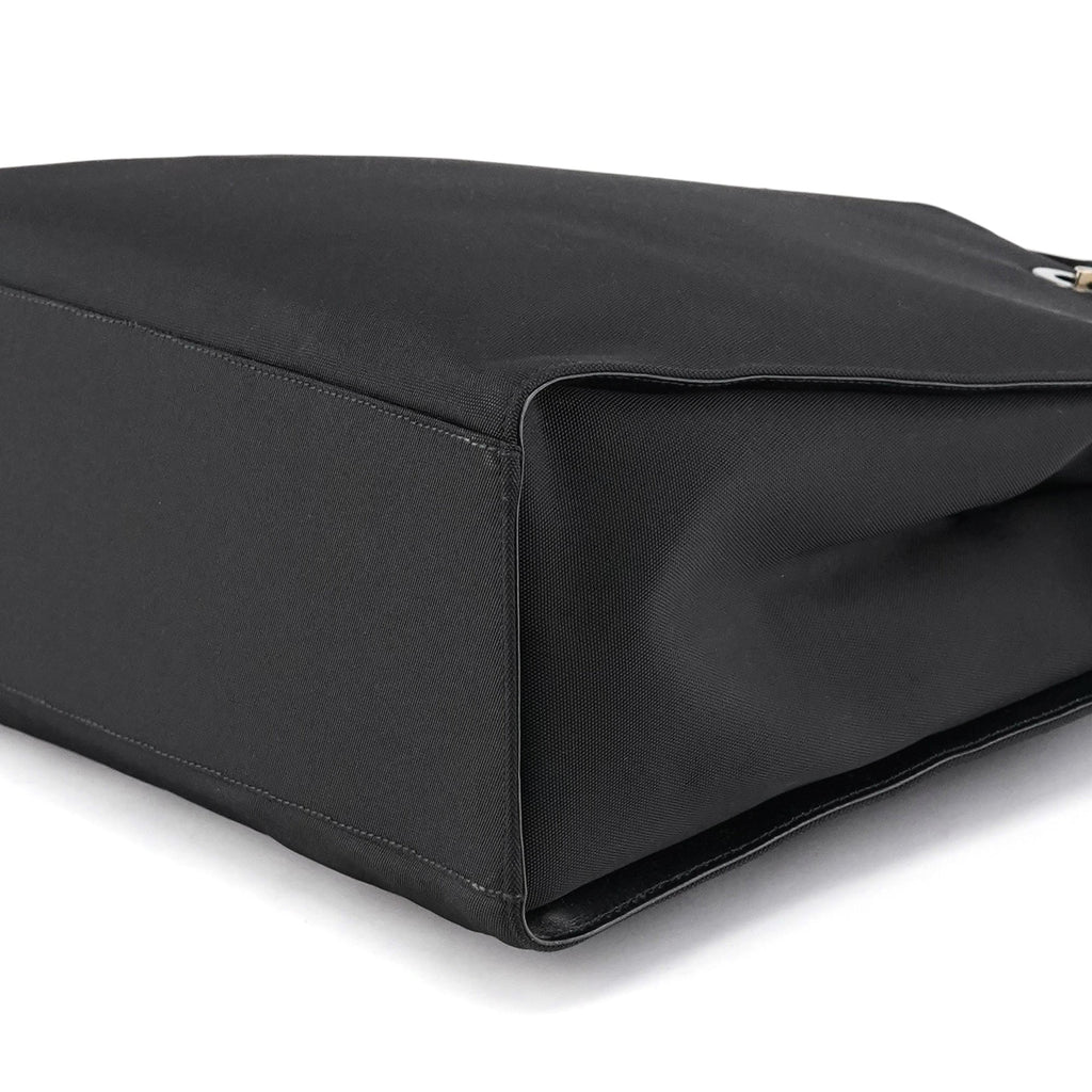 002 1010 Black Canvas Bamboo Tote Bag
