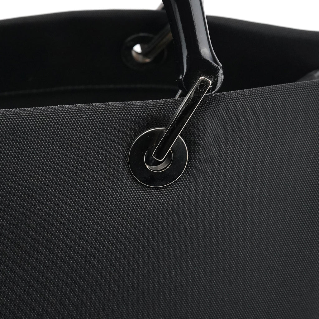 002 1010 Black Canvas Bamboo Tote Bag