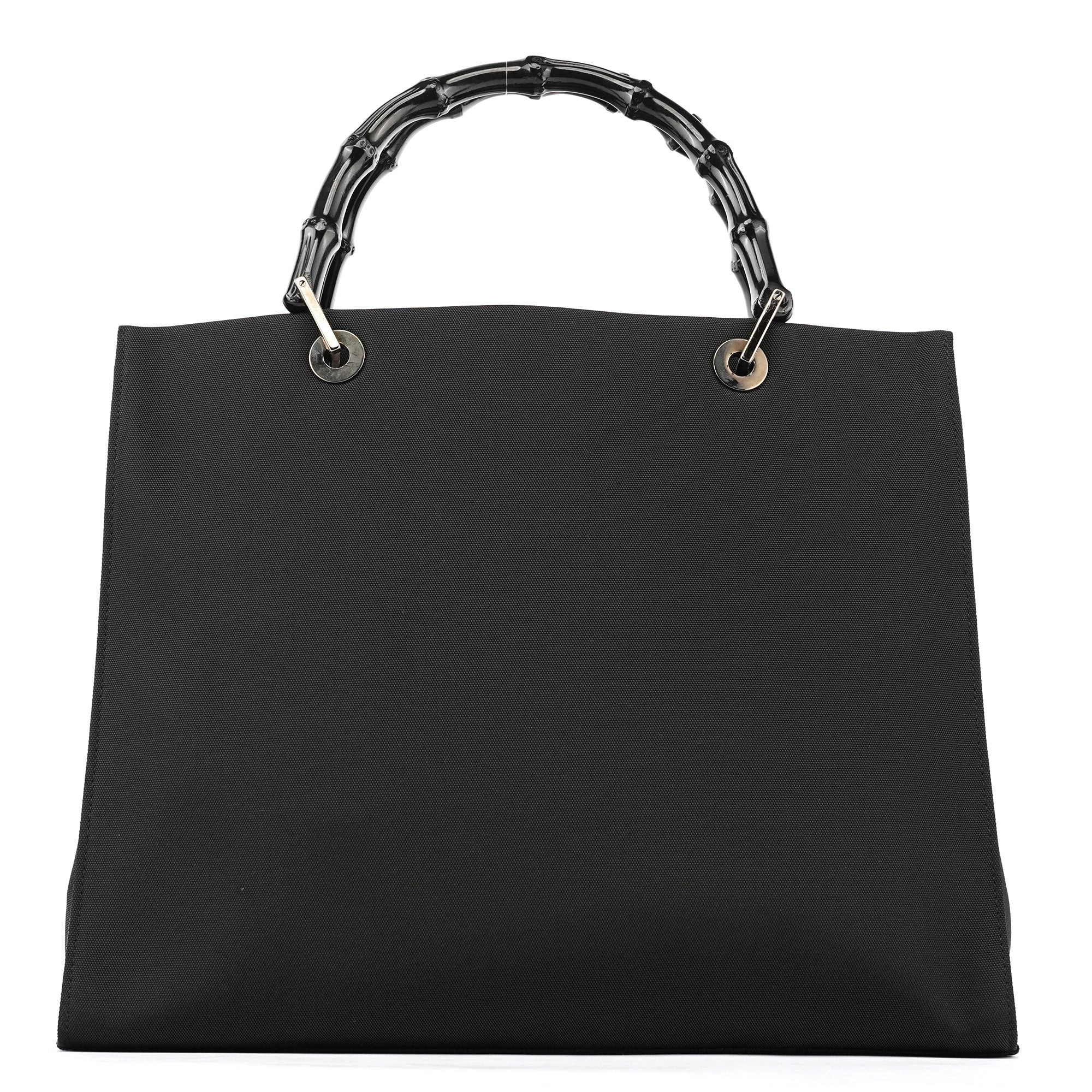 002 1010 Black Canvas Bamboo Tote Bag