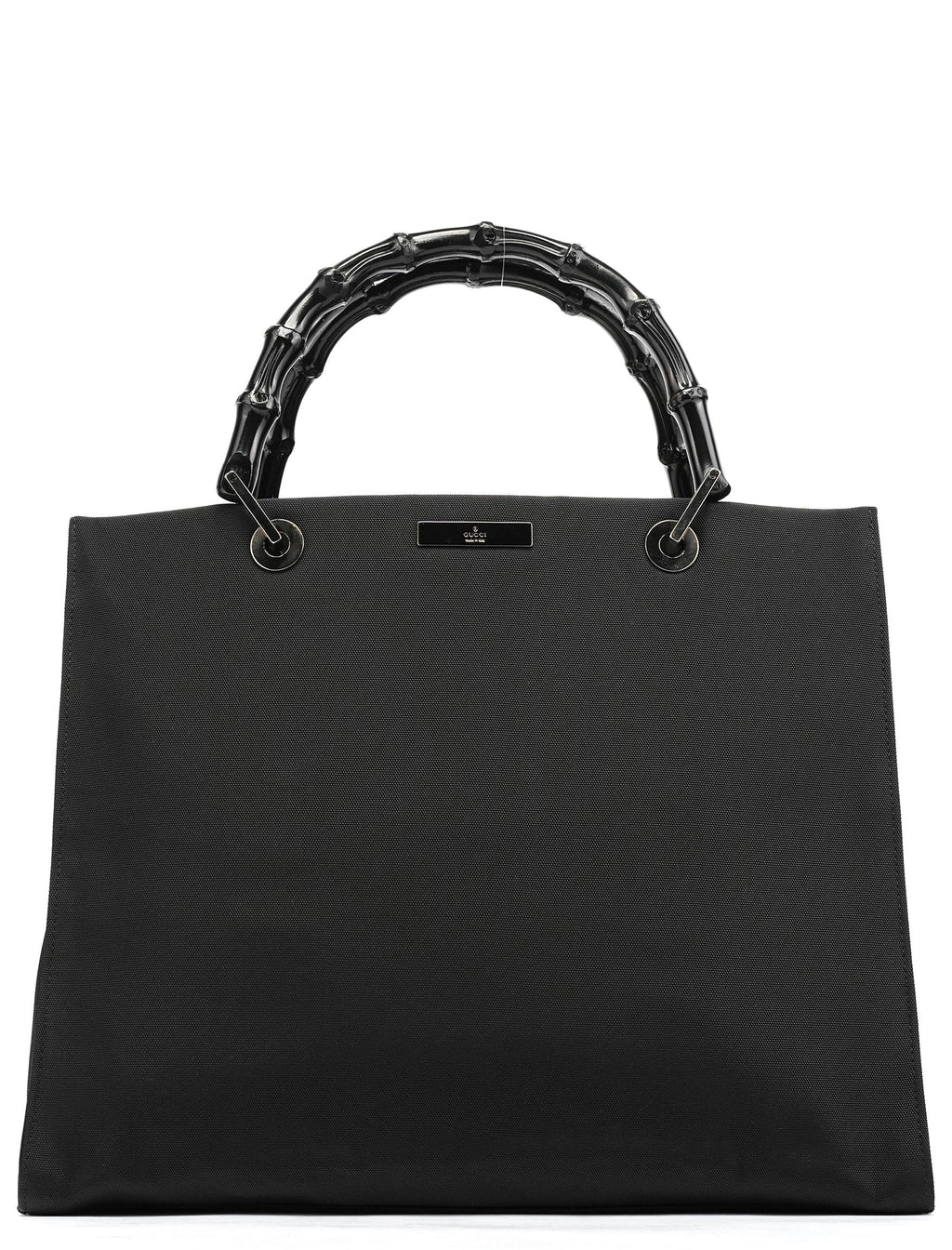 002 1010 Black Canvas Bamboo Tote Bag