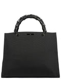 002 1010 Black Canvas Bamboo Tote Bag