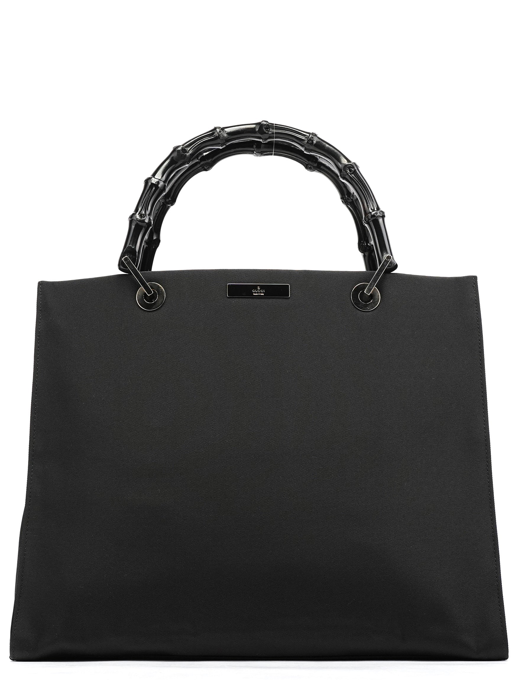 002 1010 Black Canvas Bamboo Tote Bag