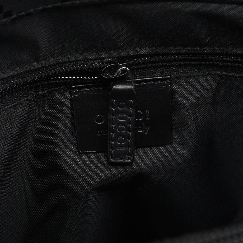 002 1010 Black GG Bamboo Tote Bag