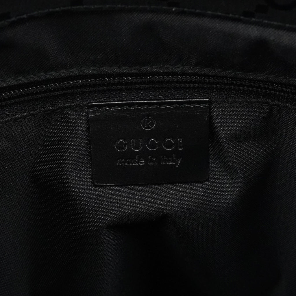 002 1010 Black GG Bamboo Tote Bag