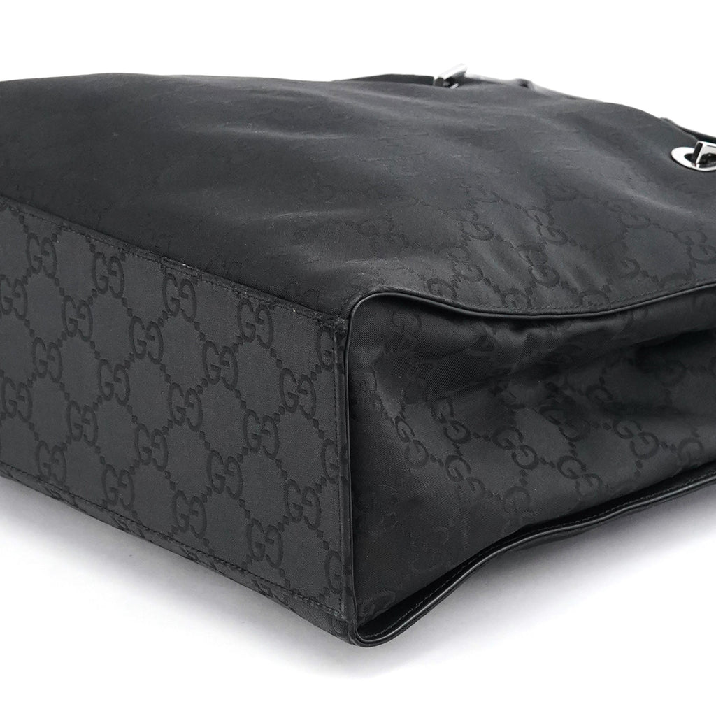 002 1010 Black GG Bamboo Tote bag