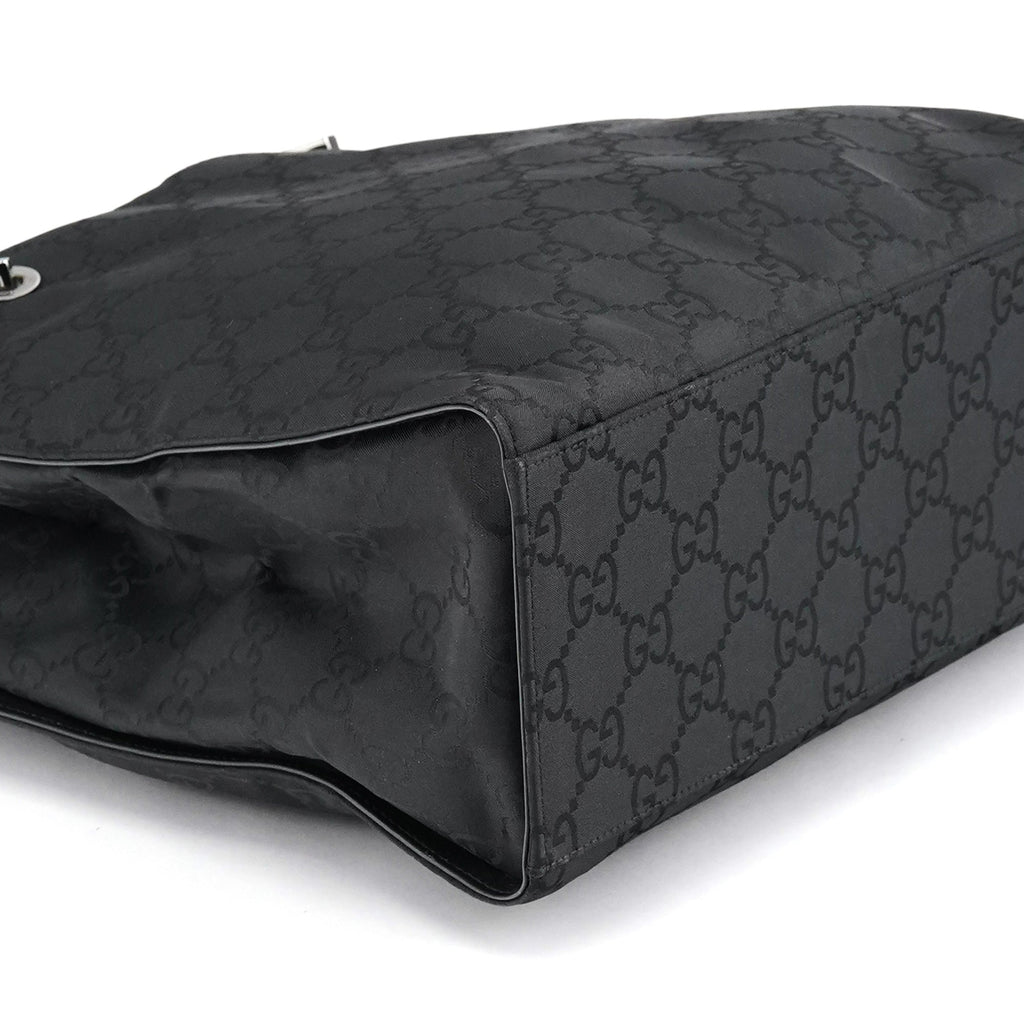 002 1010 Black GG Bamboo Tote bag