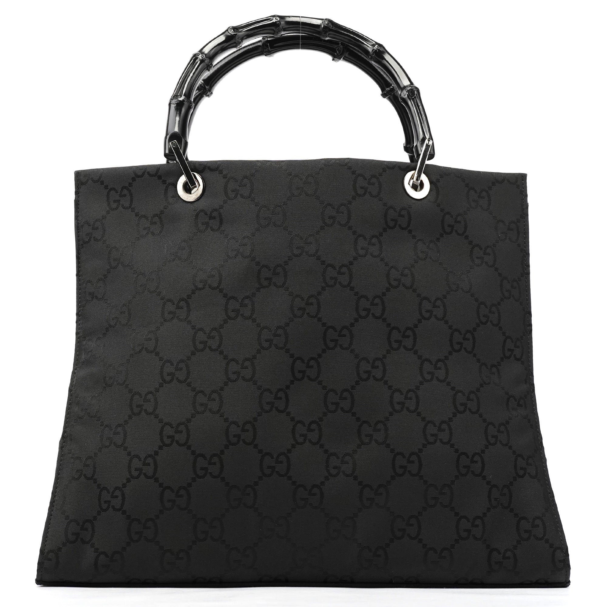 002 1010 Black GG Bamboo Tote bag