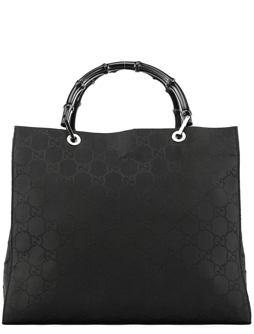 002 1010 Black GG Bamboo Tote bag