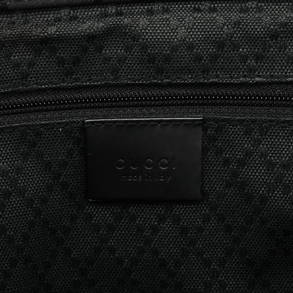 002 1010 Black GG Bamboo Tote Bag