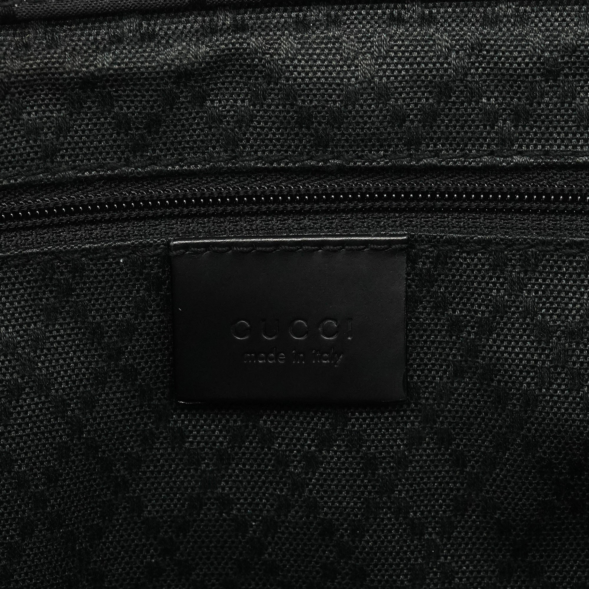002 1010 Black GG Bamboo Tote Bag