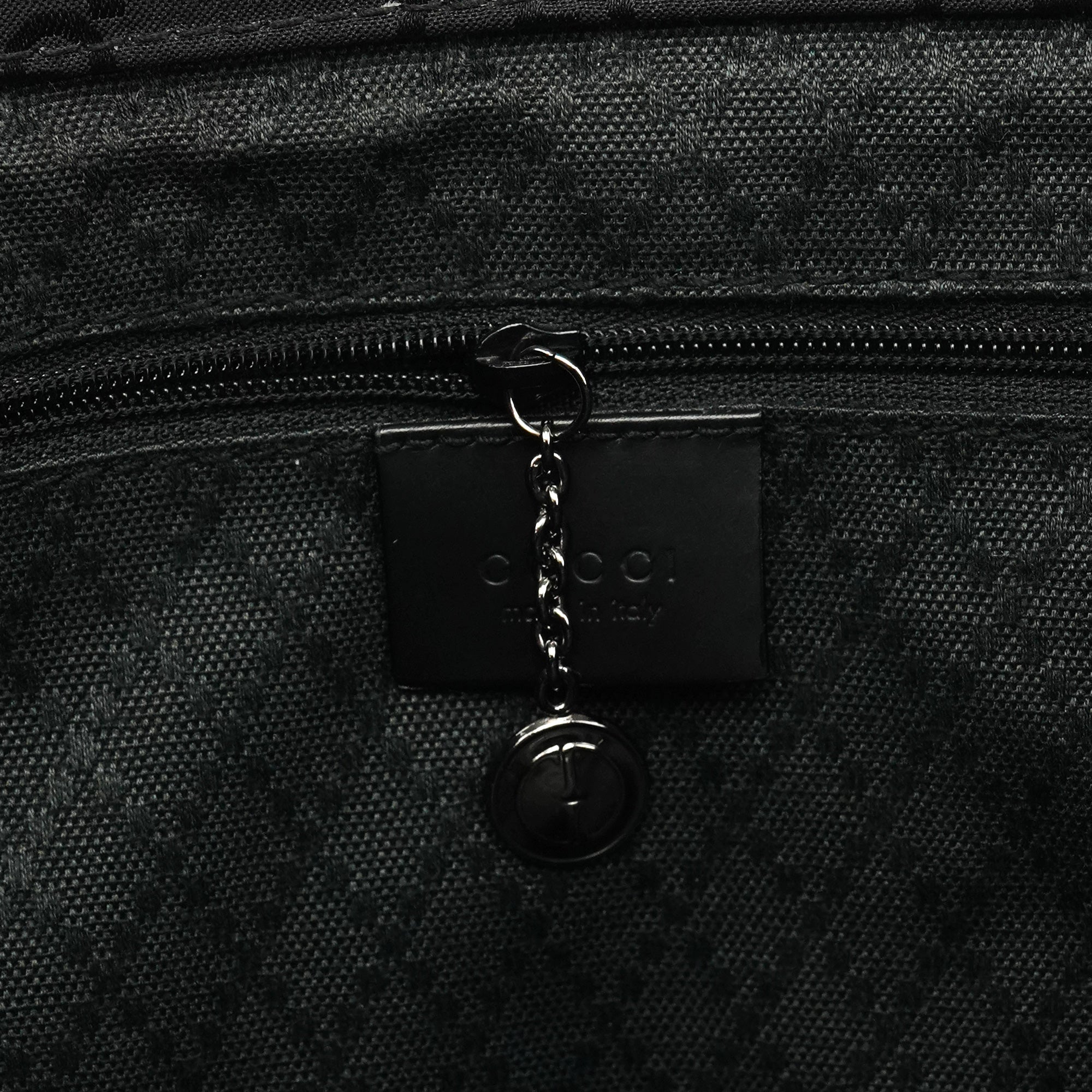 002 1010 Black GG Bamboo Tote Bag