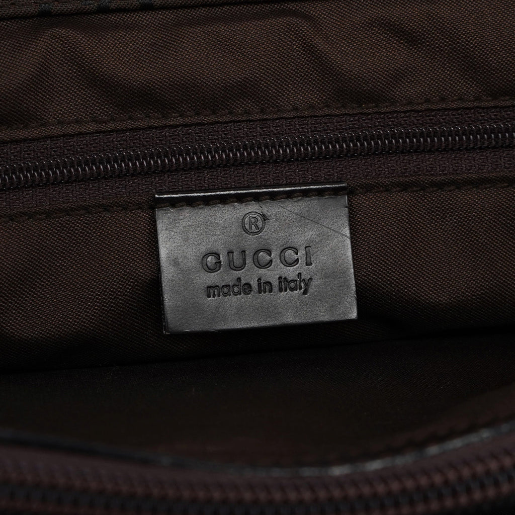 002 1010 Brown GG Bamboo Tote Bag