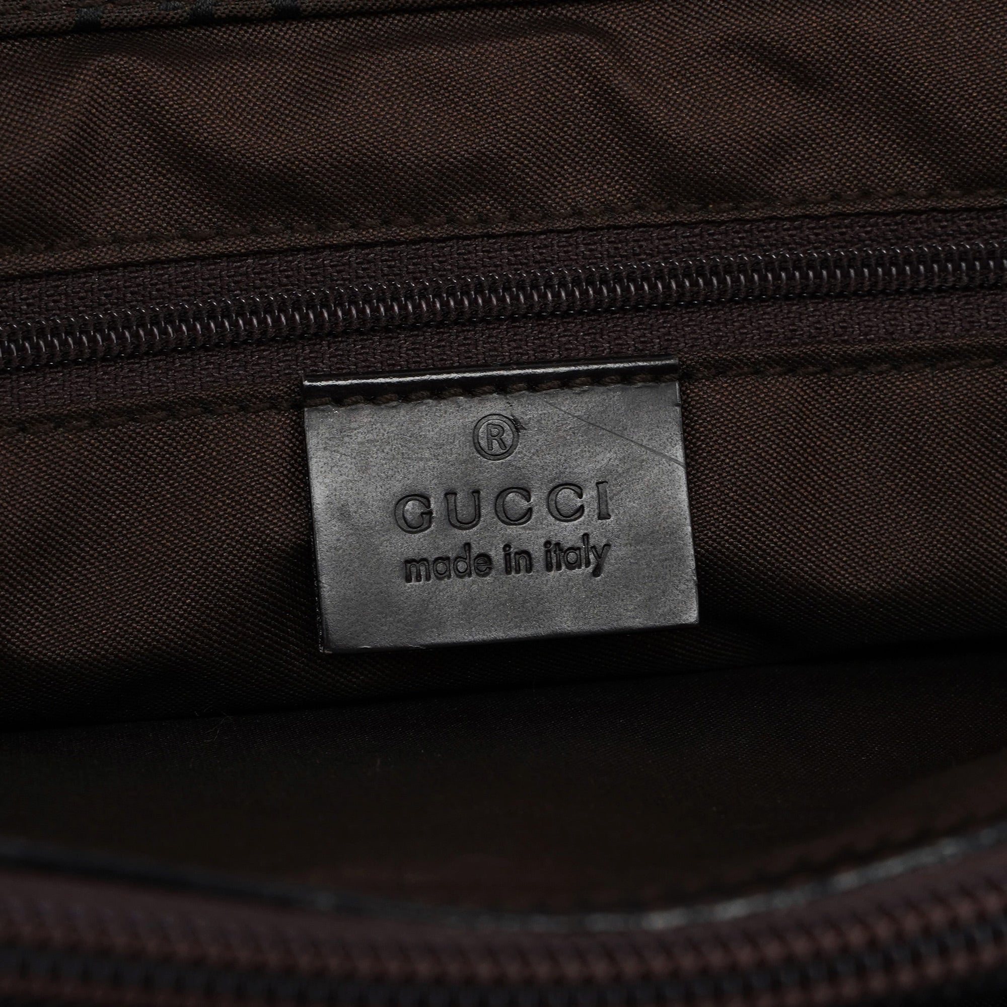 002 1010 Brown GG Bamboo Tote Bag