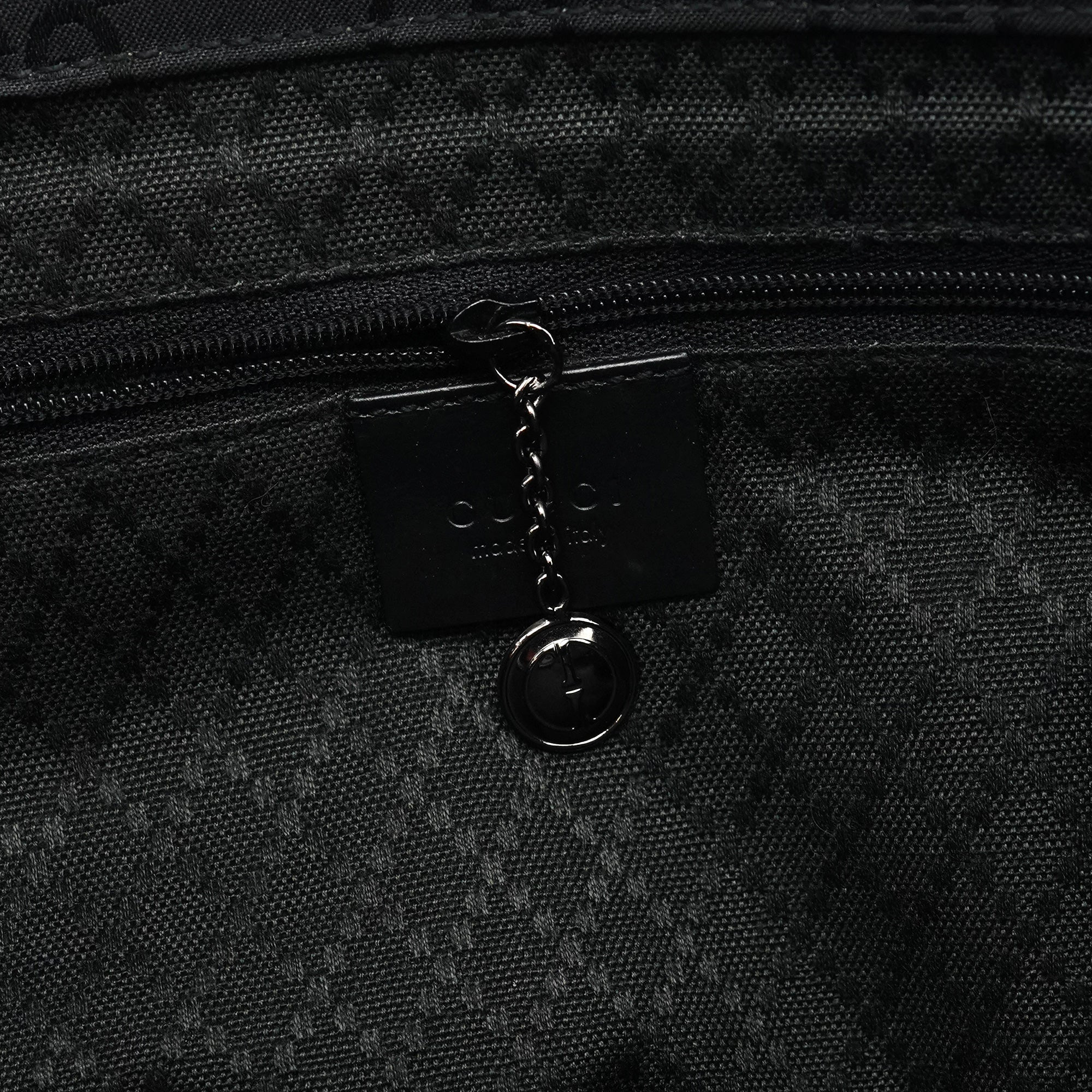 002 1015 Black GG Bamboo Tote Bag