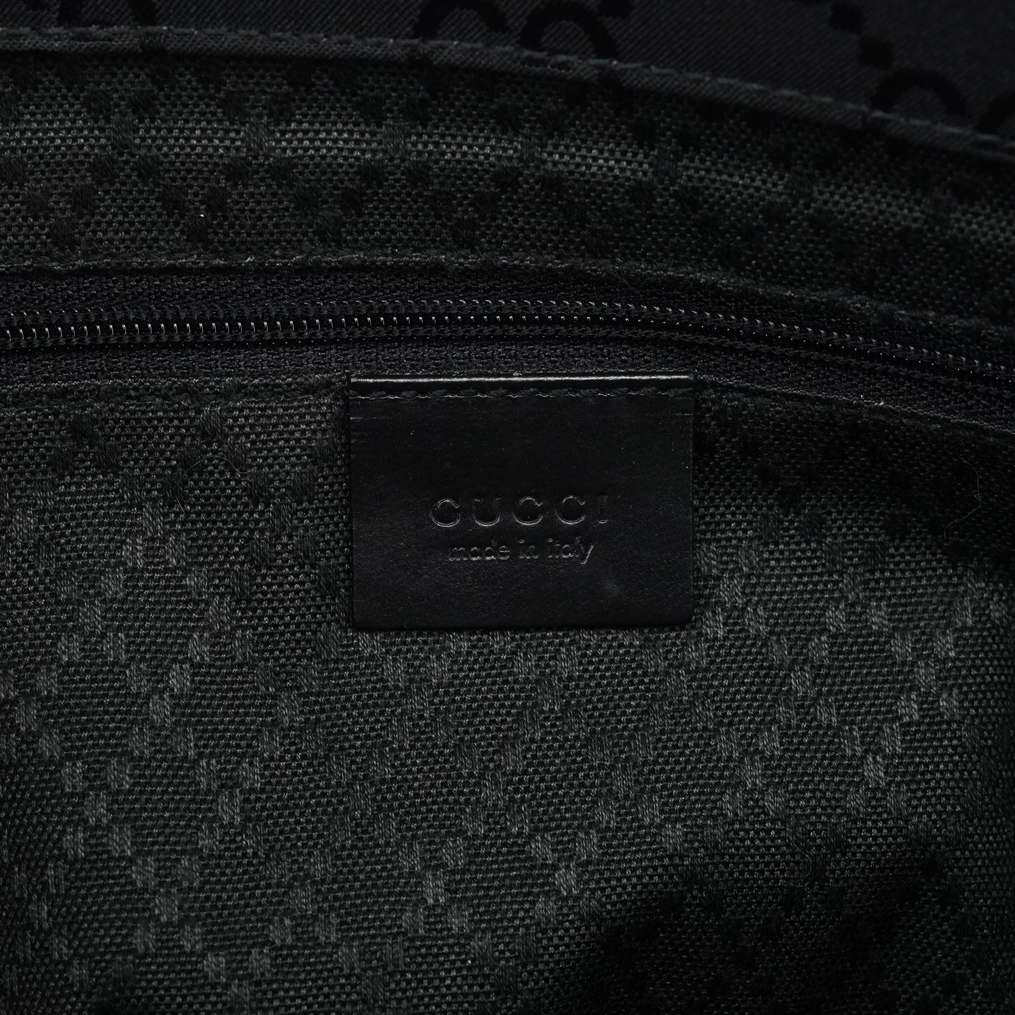 002 1015 Black GG Bamboo Tote Bag