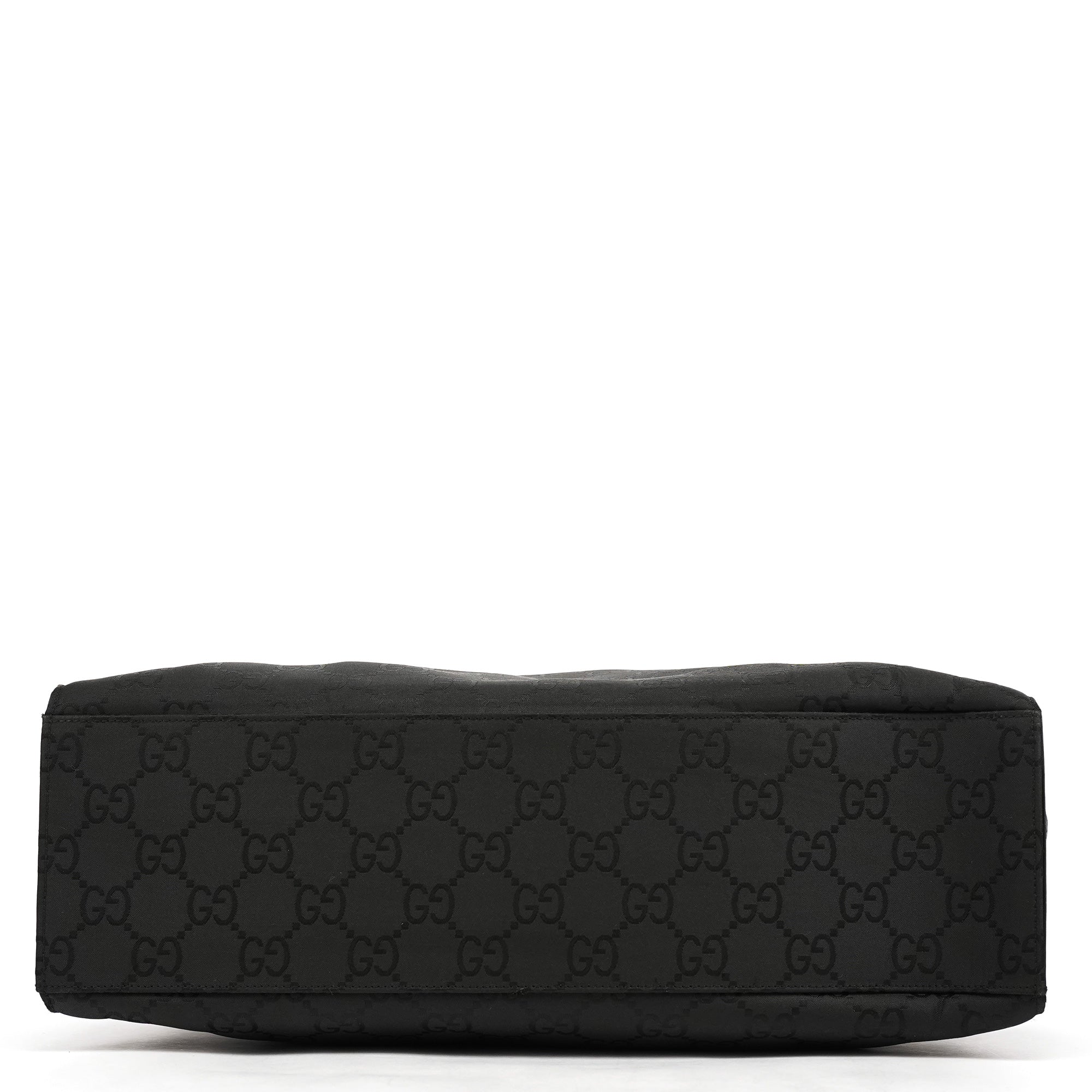 002 1015 Black GG Bamboo Tote Bag