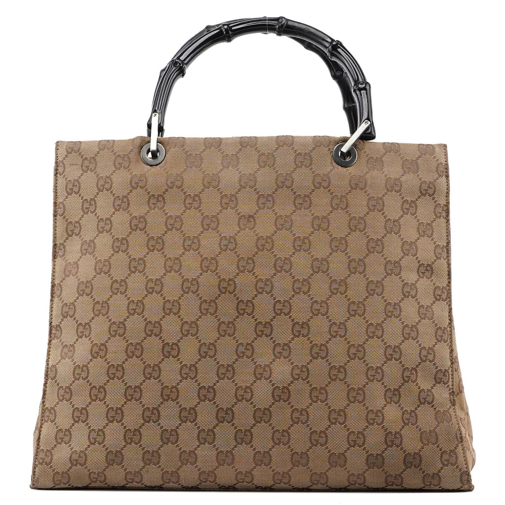 002 1016 Beige GG Bamboo Tote Bag