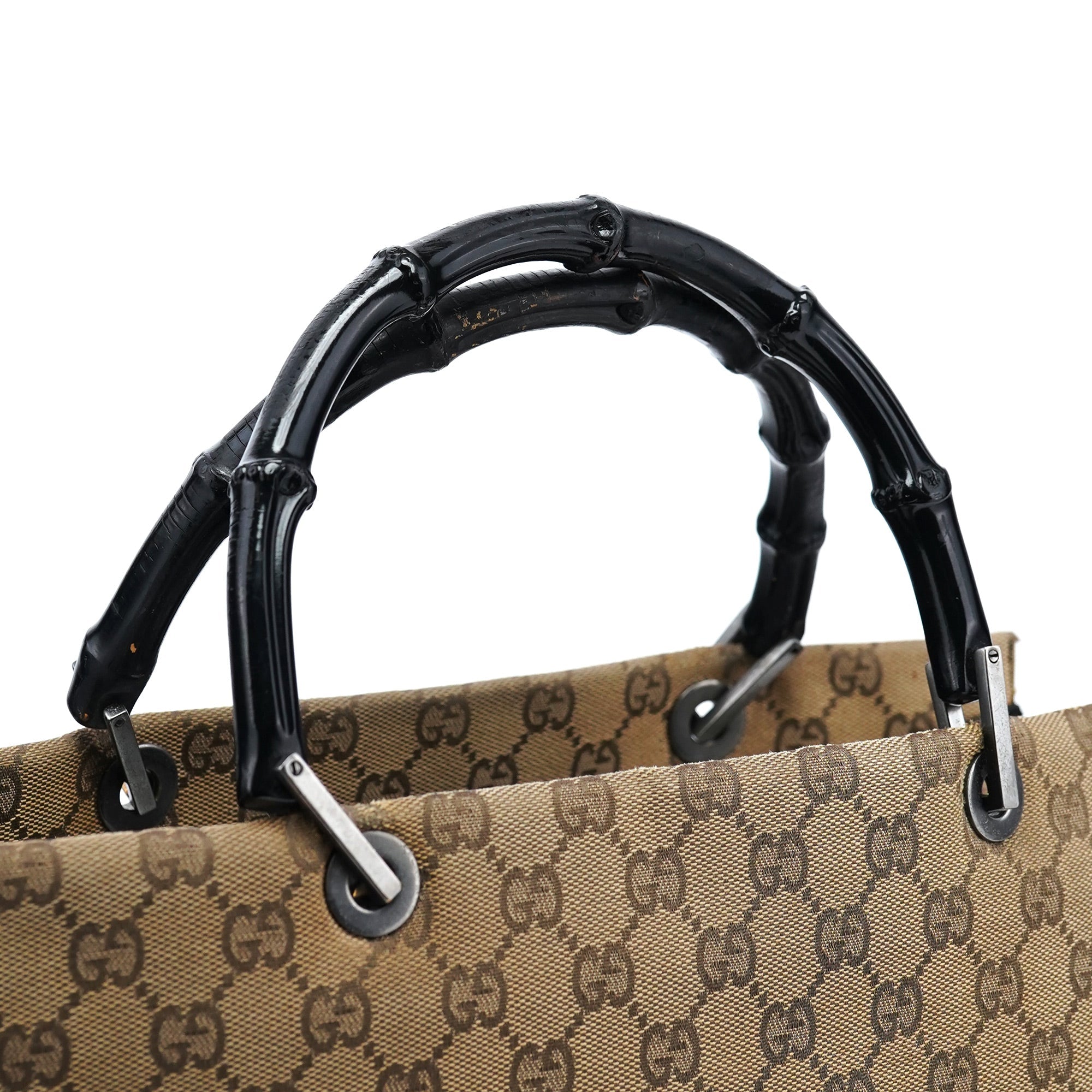 002 1016 Beige GG Bamboo Tote Bag