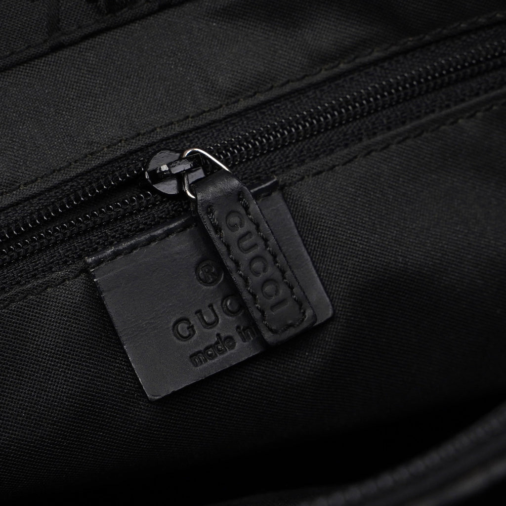 002 1016 Black GG Bamboo Tote