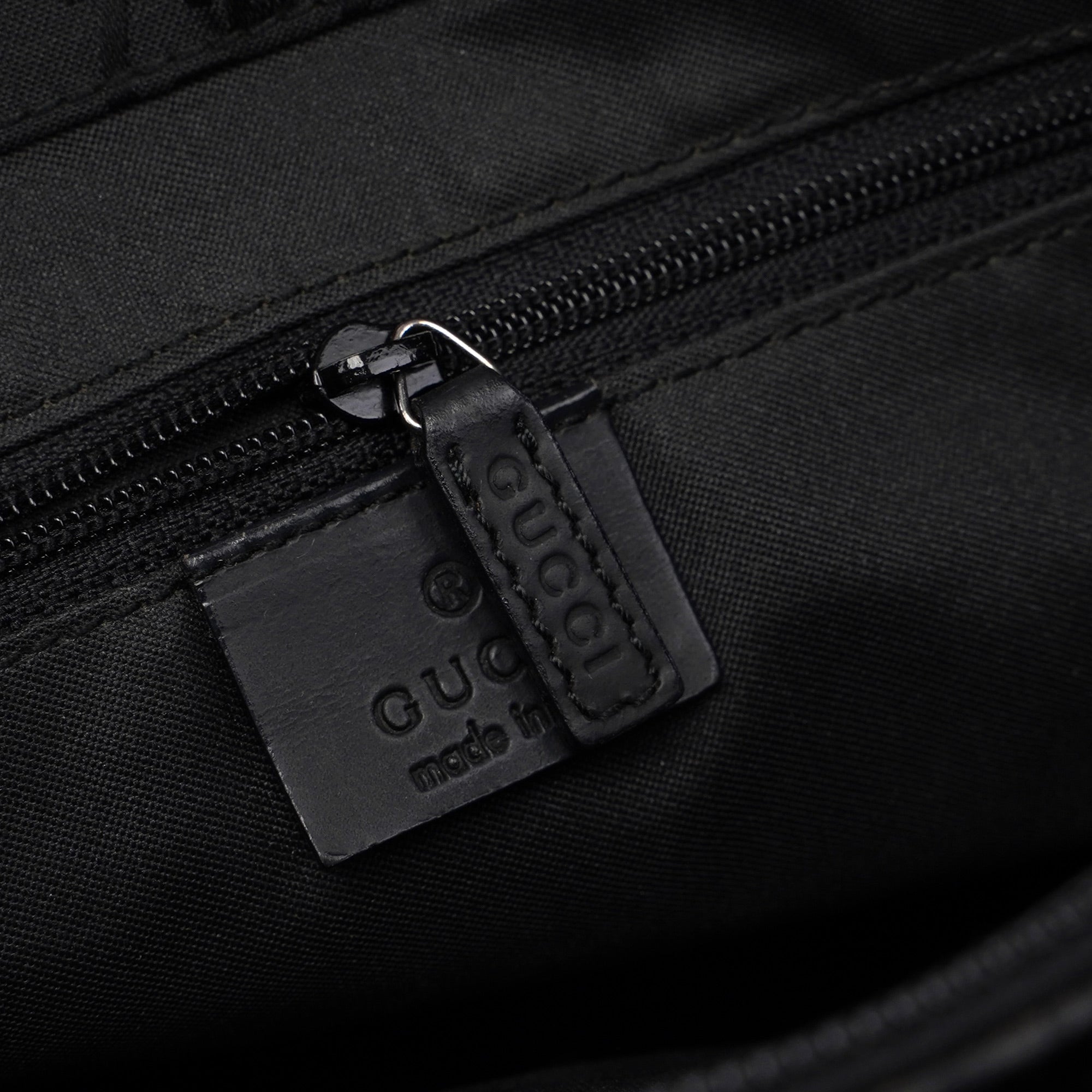 002 1016 Black GG Bamboo Tote