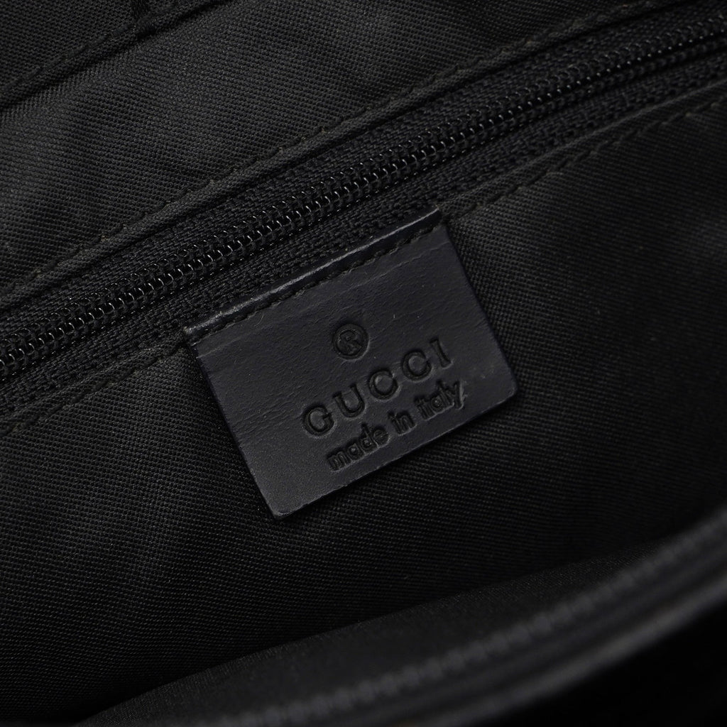 002 1016 Black GG Bamboo Tote