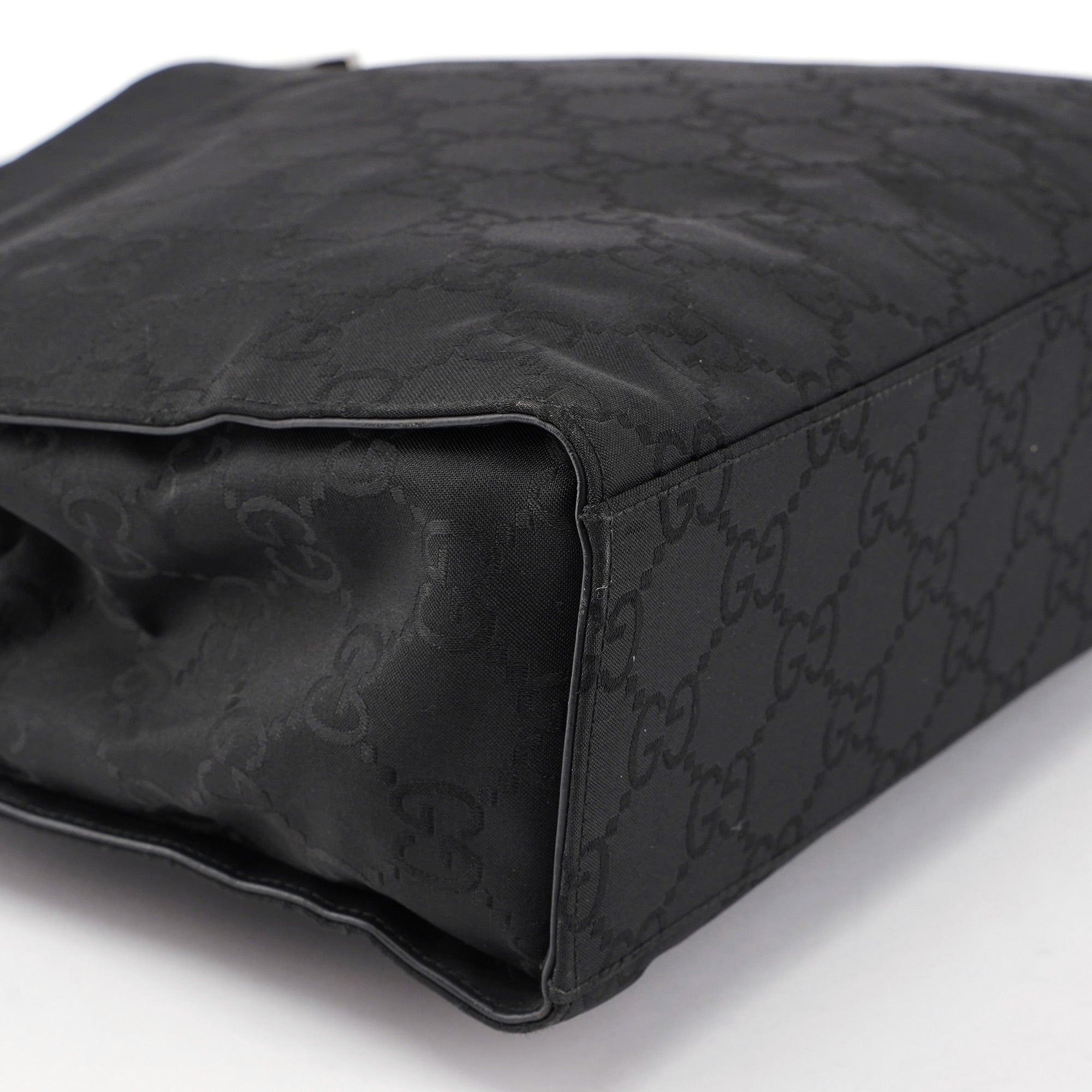002 1016 Black GG Bamboo Tote