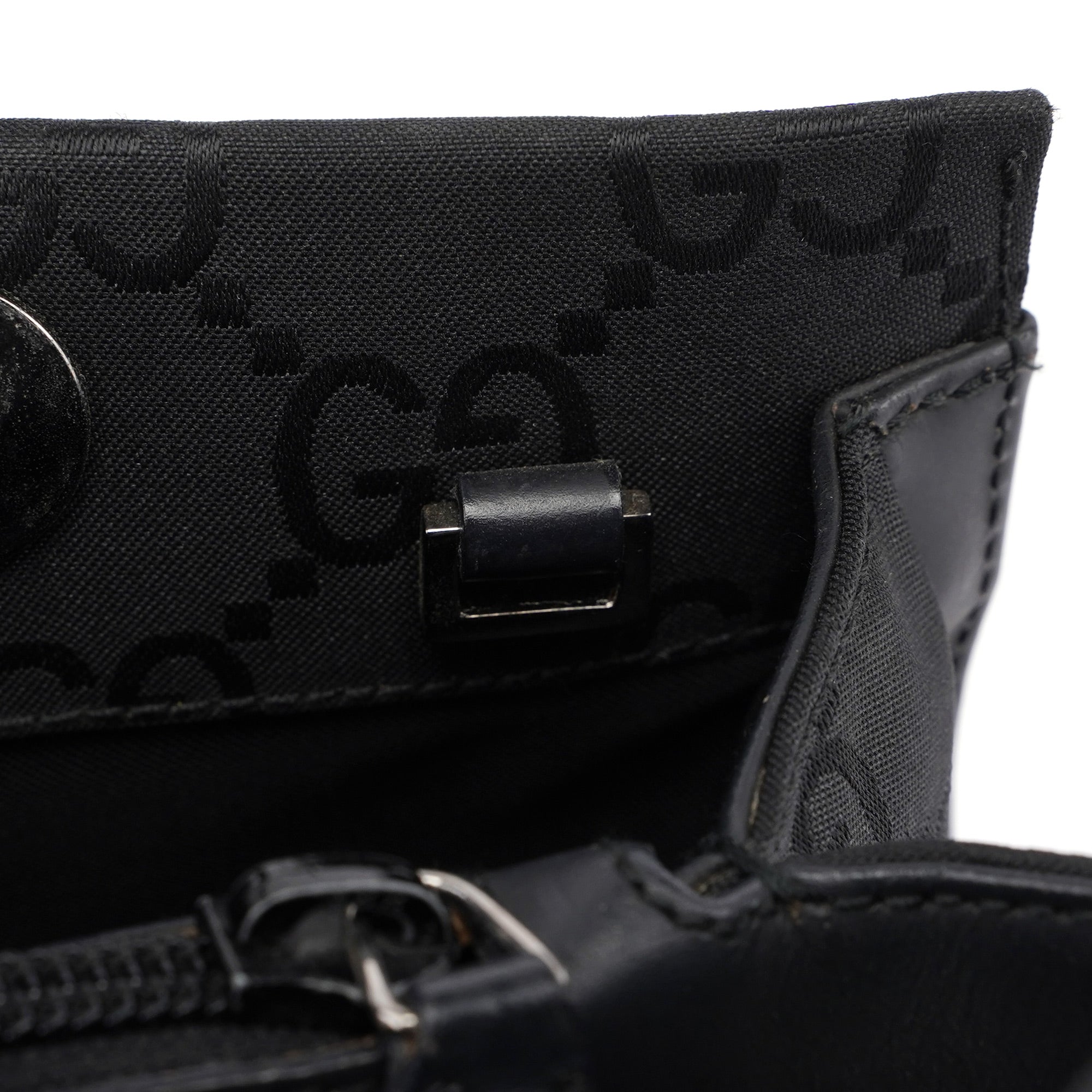 002 1016 Black GG Bamboo Tote
