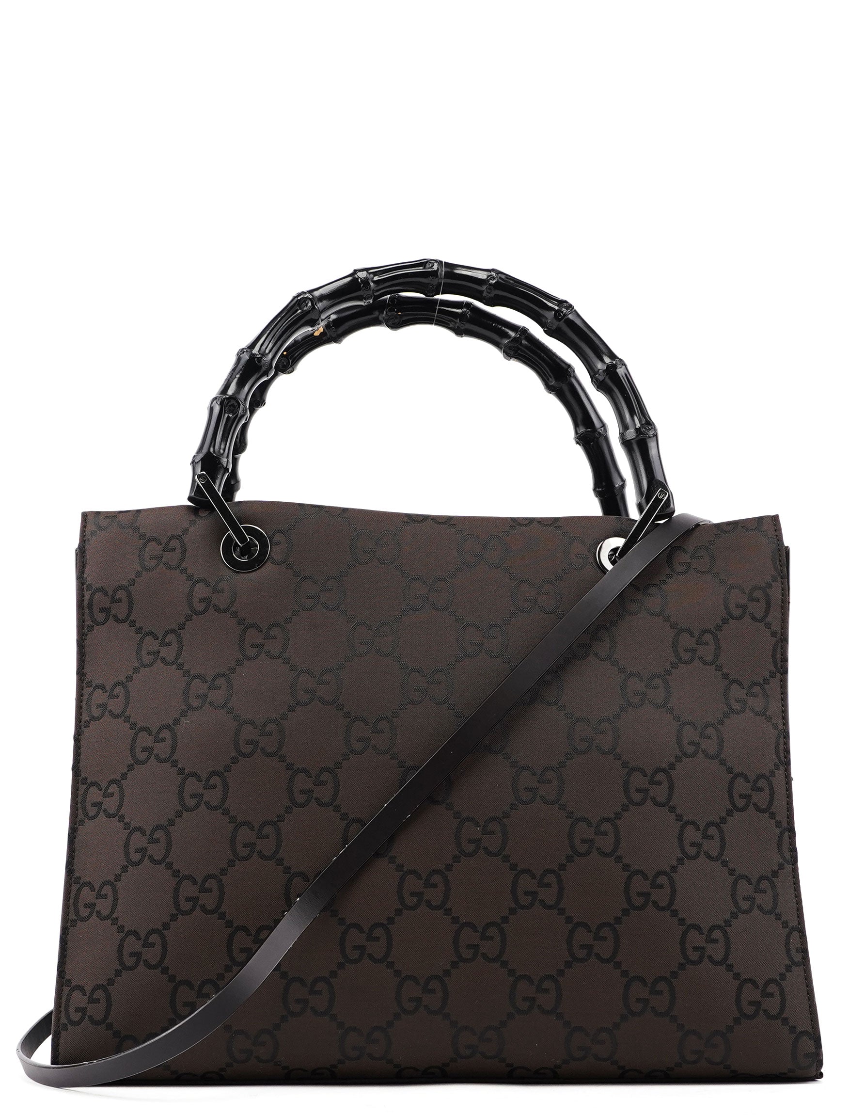 002 1016 Brown GG Bamboo 2-Way Tote