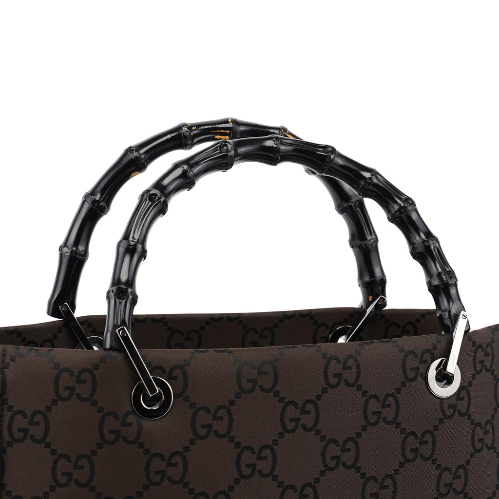 002 1016 Brown GG Bamboo 2-Way Tote