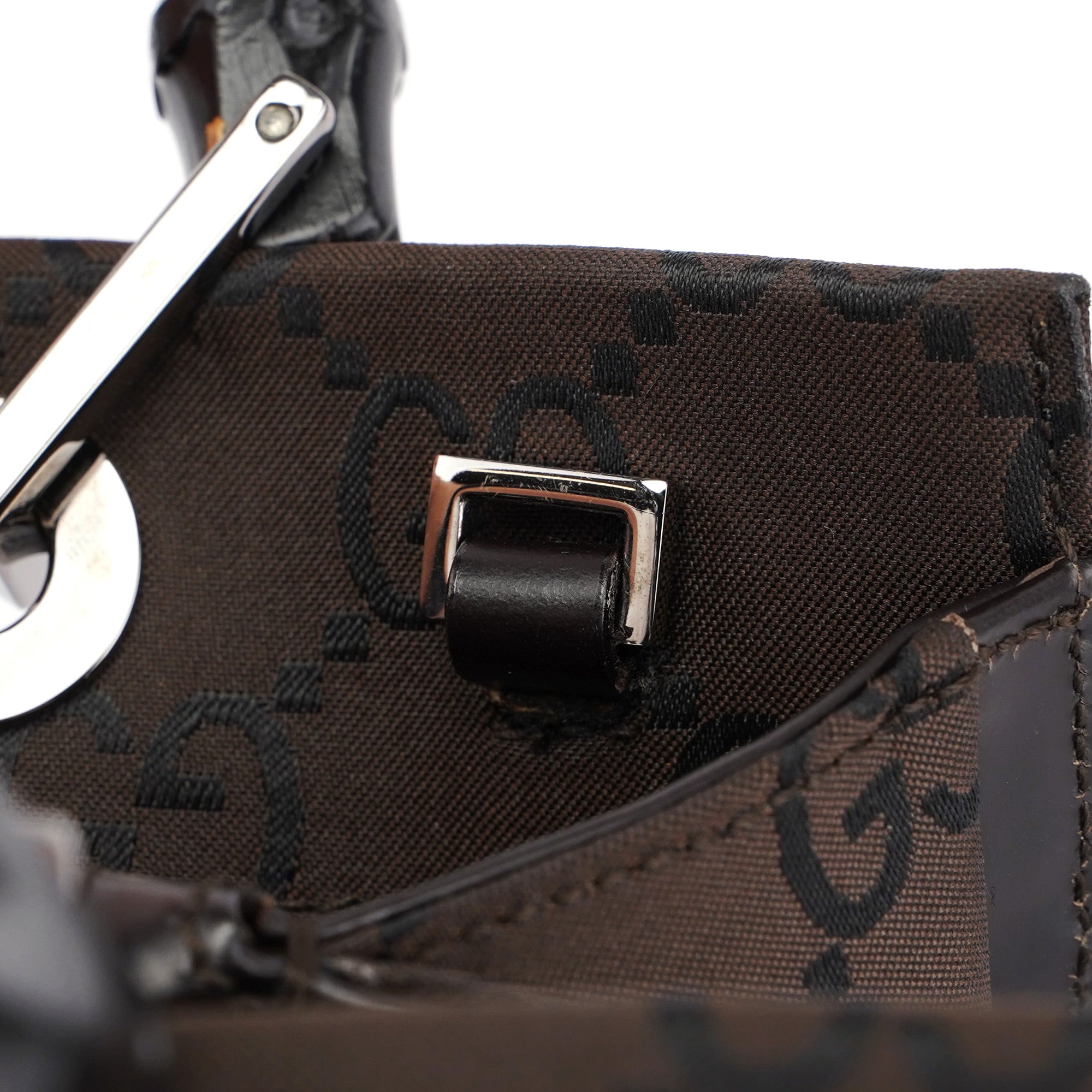 002 1016 Brown GG Bamboo 2-Way Tote