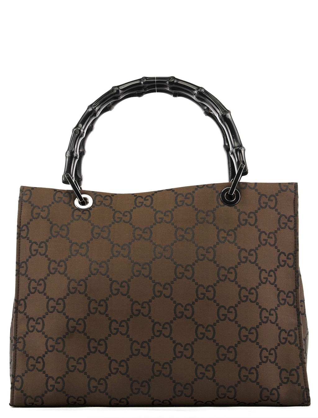 002 1016 Brown GG Bamboo Tote Bag