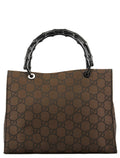 002 1016 Brown GG Bamboo Tote Bag