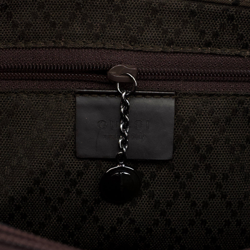 002 1016 Brown GG Bamboo Tote Bag