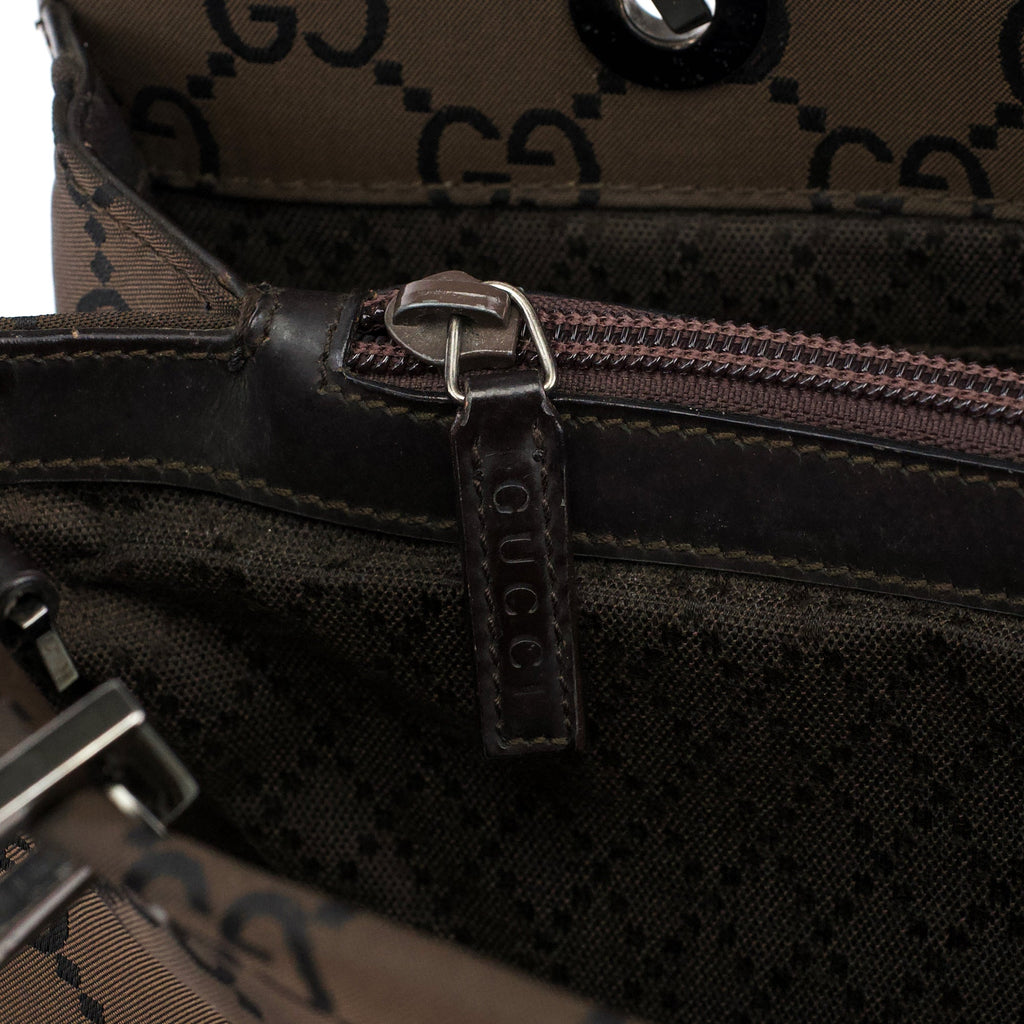 002 1016 Brown GG Bamboo Tote Bag