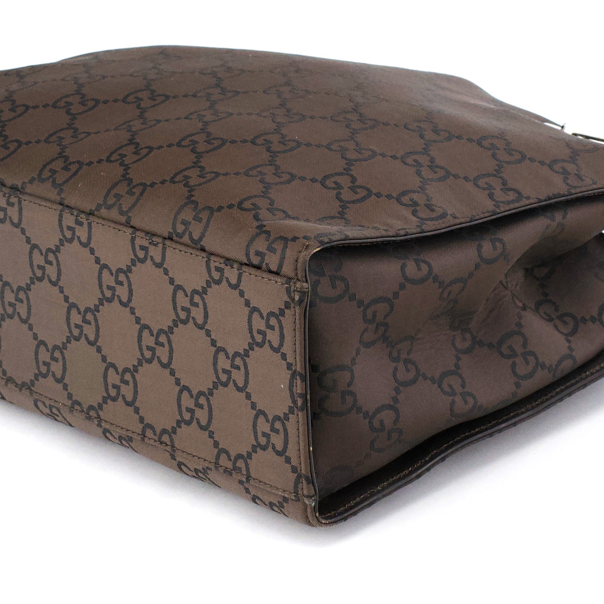 002 1016 Brown GG Bamboo Tote Bag