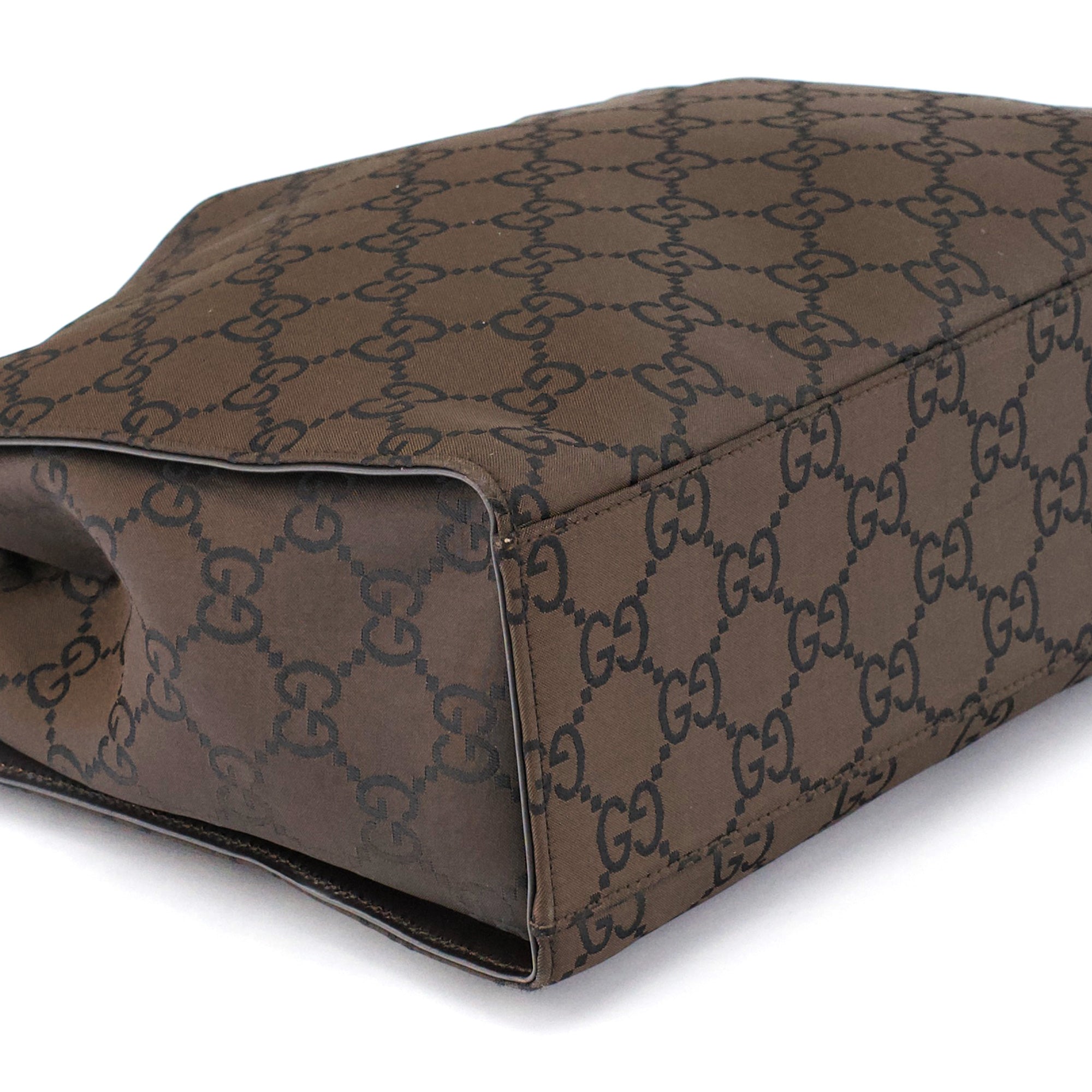 002 1016 Brown GG Bamboo Tote Bag