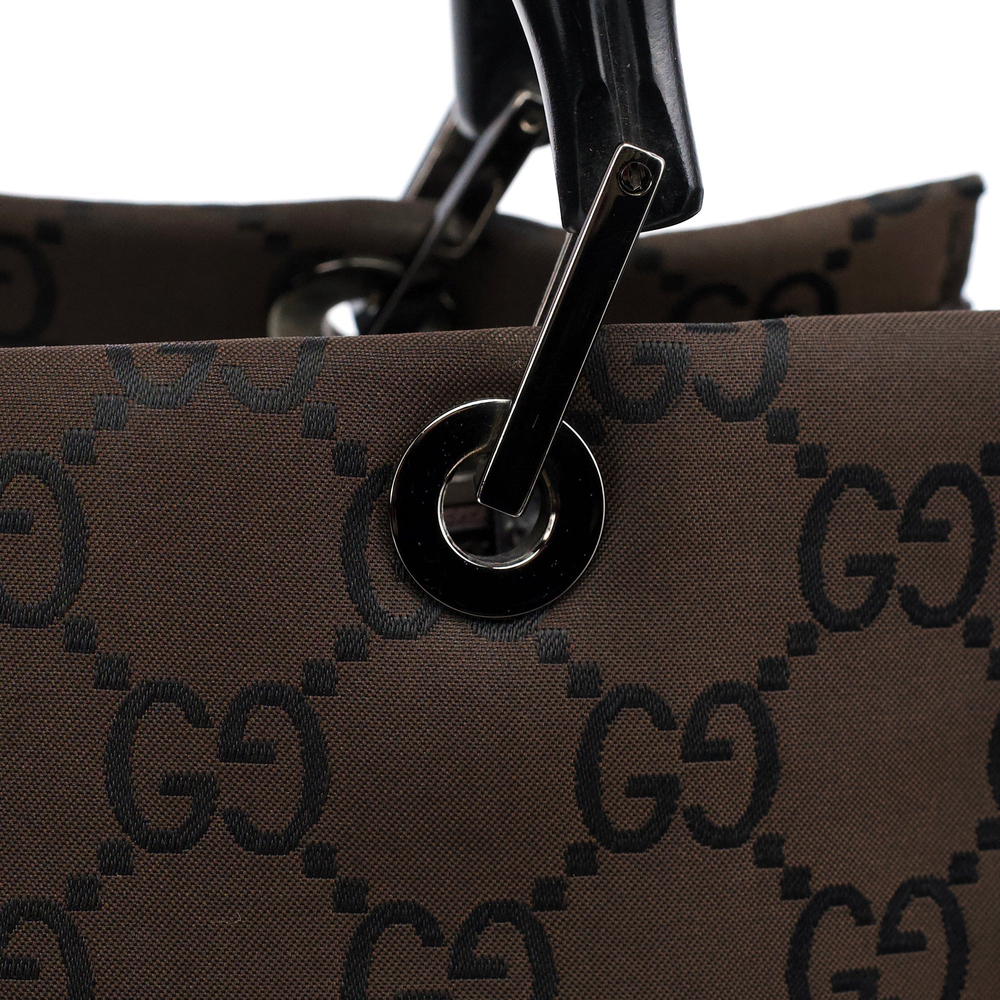 002 1016 Brown GG Bamboo Tote Bag
