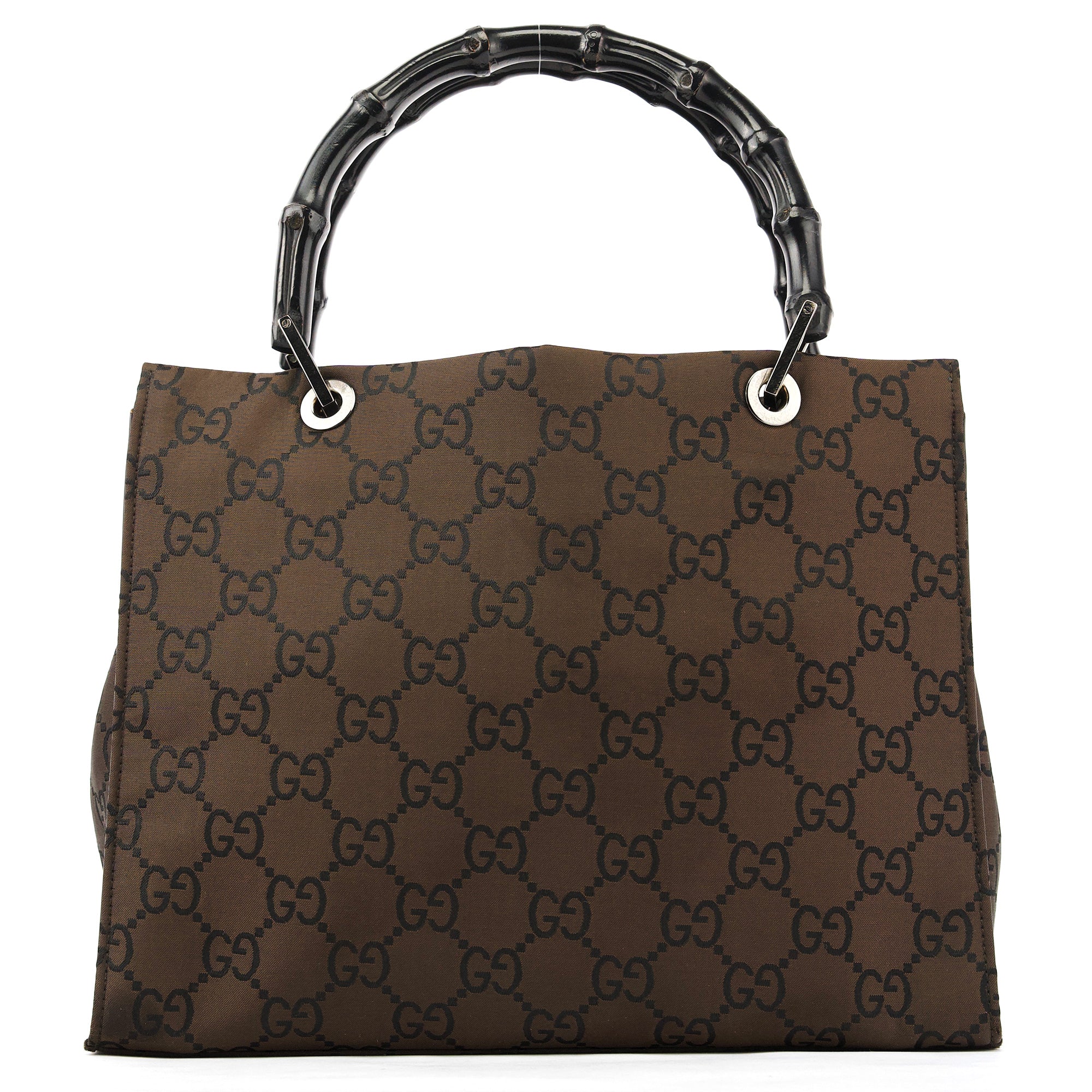 002 1016 Brown GG Bamboo Tote Bag