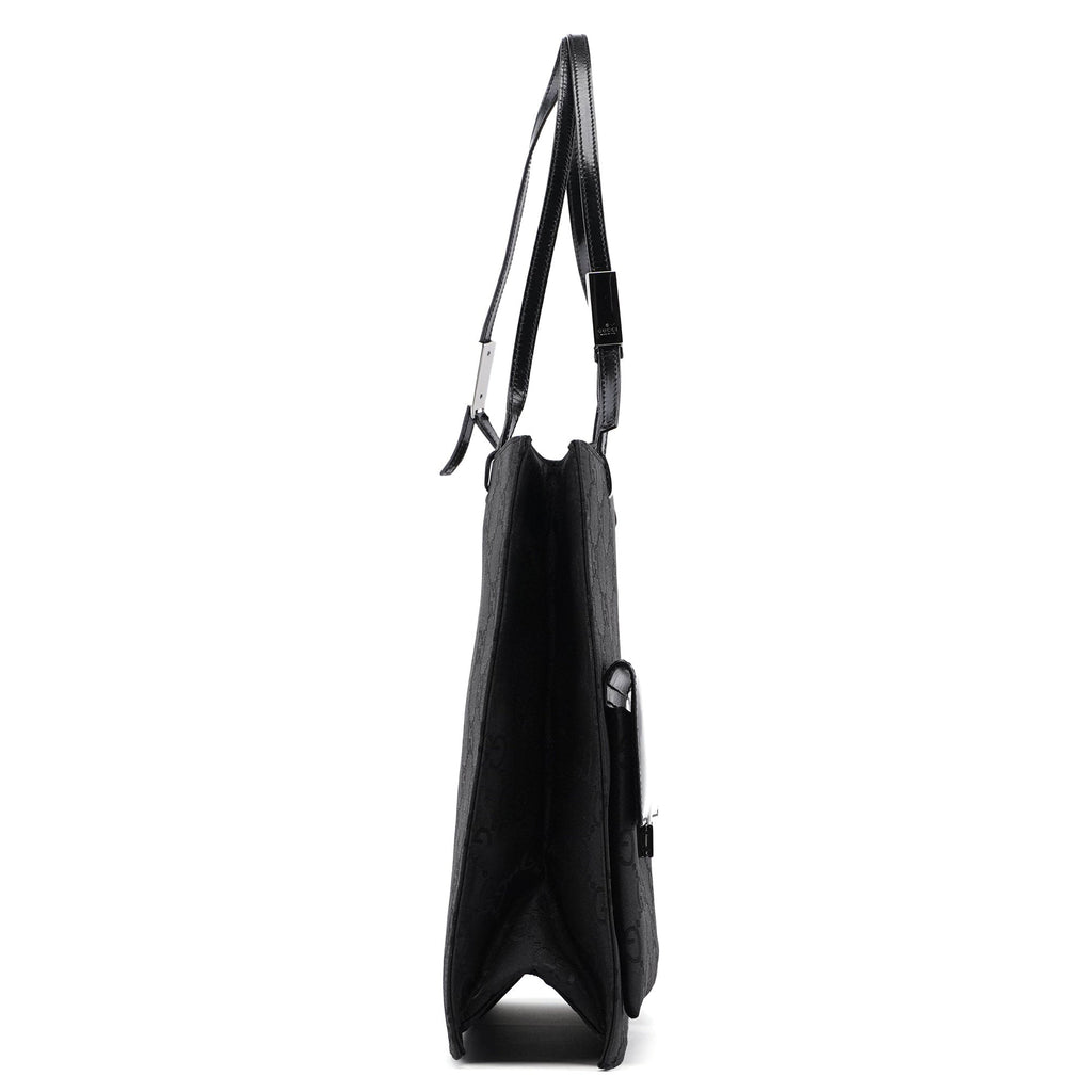 002 1021 Black GG Dual Pocket Tote Bag