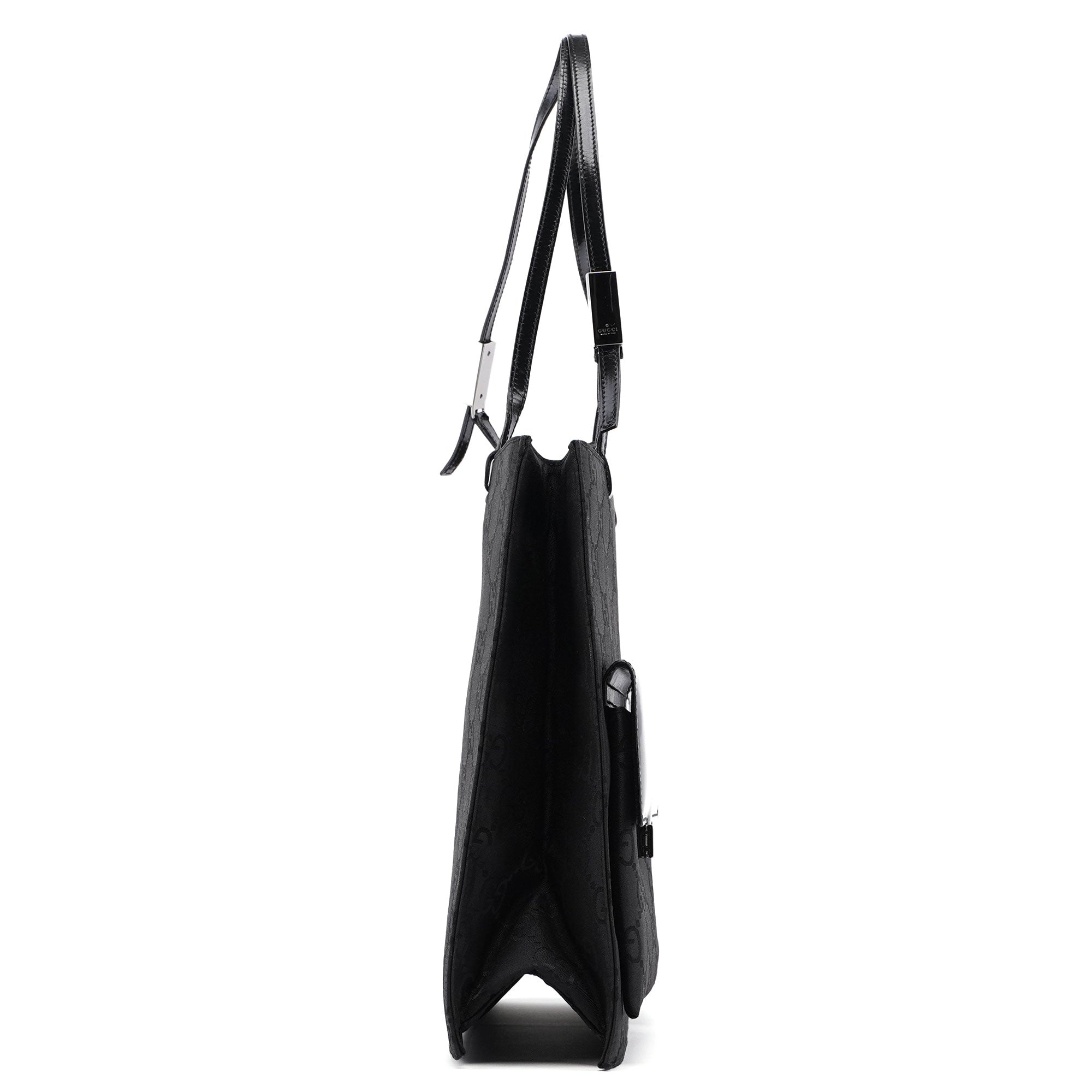 002 1021 Black GG Dual Pocket Tote Bag