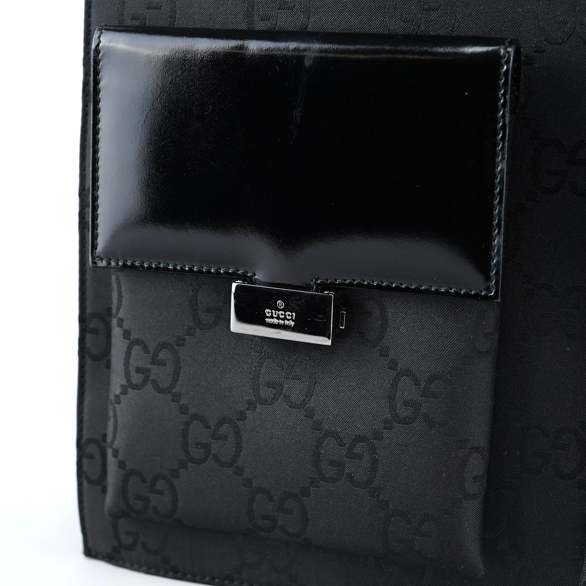 002 1021 Black GG Dual Pocket Tote Bag