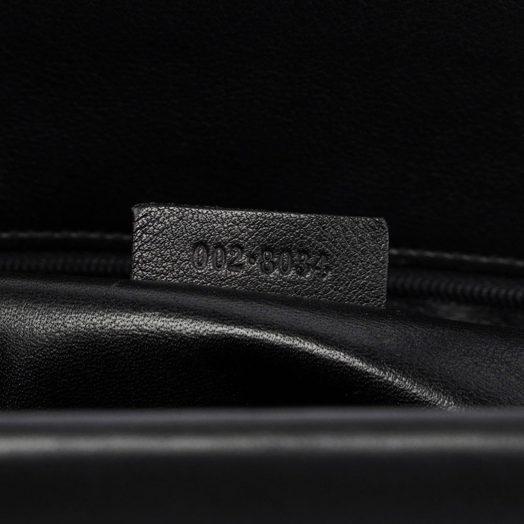 002 1033 Black Leather Bamboo 2-Way Tote Bag