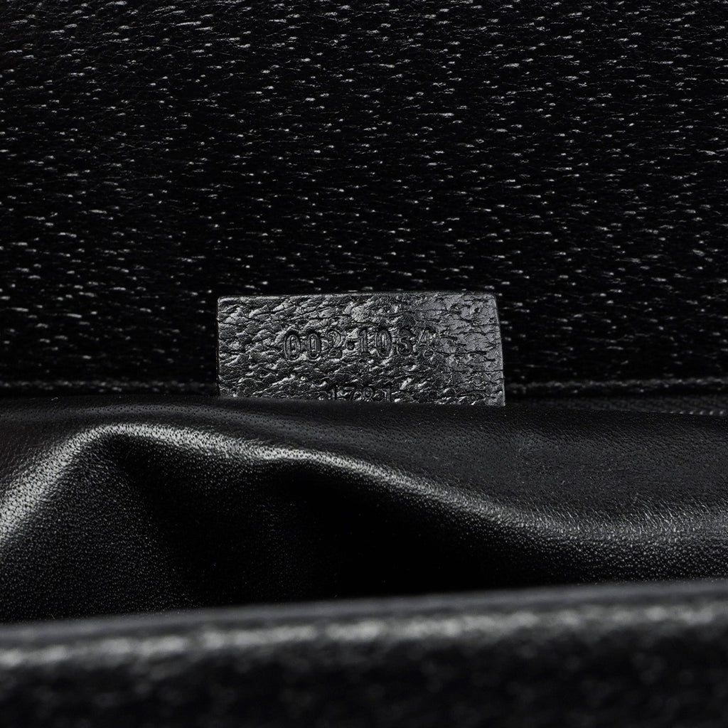 002 1034 Black Leather Bamboo 2-Way Tote Bag